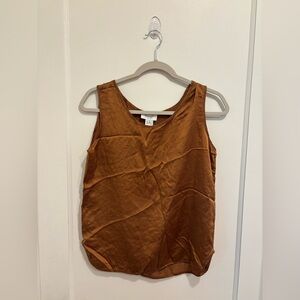Dorman 100% Silk Brown Sleeveless Top Small